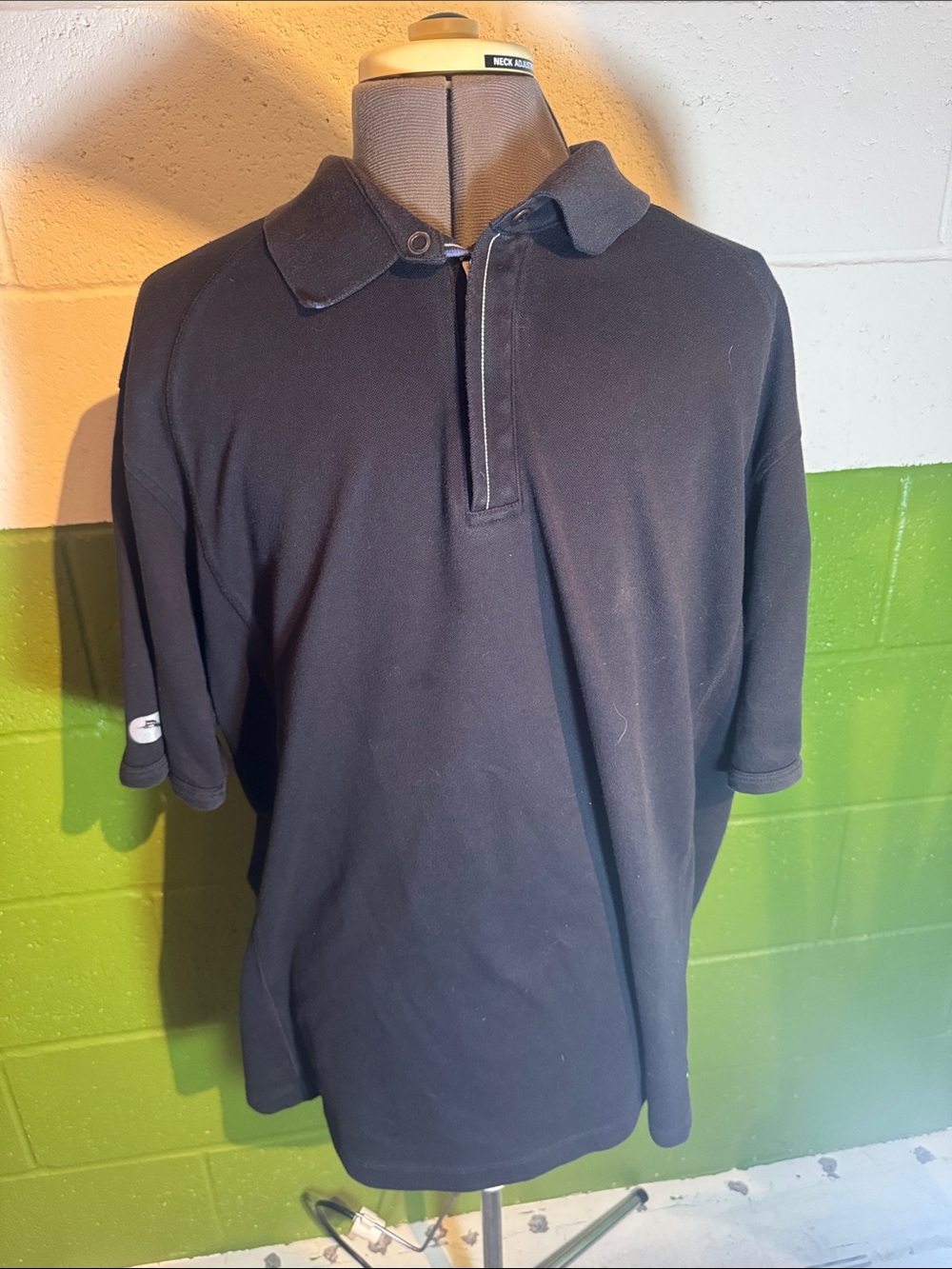 Tommy Bahama Black Short-Sleeve Polo with zipper Placket